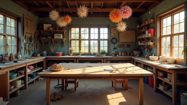 Atelier de créations artisanales à Maubert-Fontaine : activités manuelles et décorations uniques